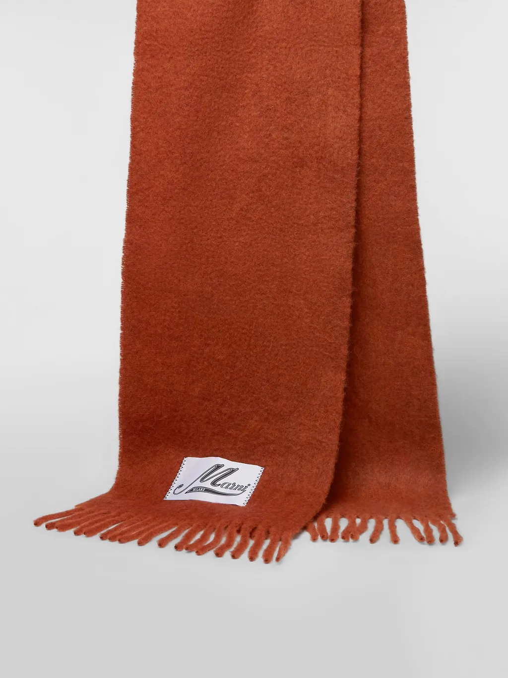 Marni Logo Patch Fringed Scarf