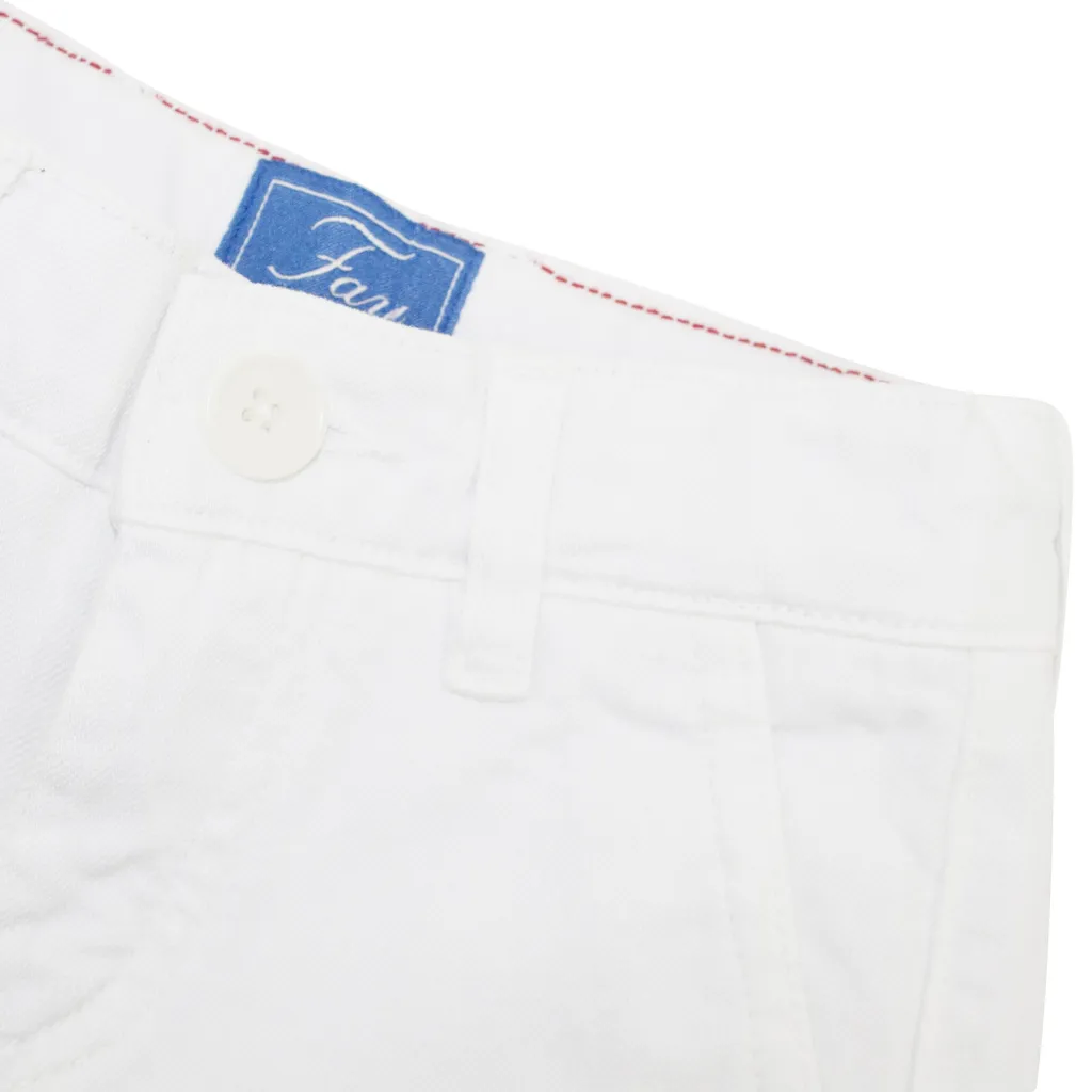 Fay Teen Bermuda Bianco In Denim Di Cotone
