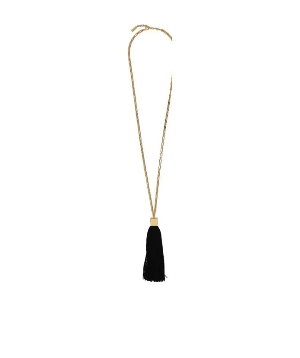 Tassel-Trim Chain-Link Necklace