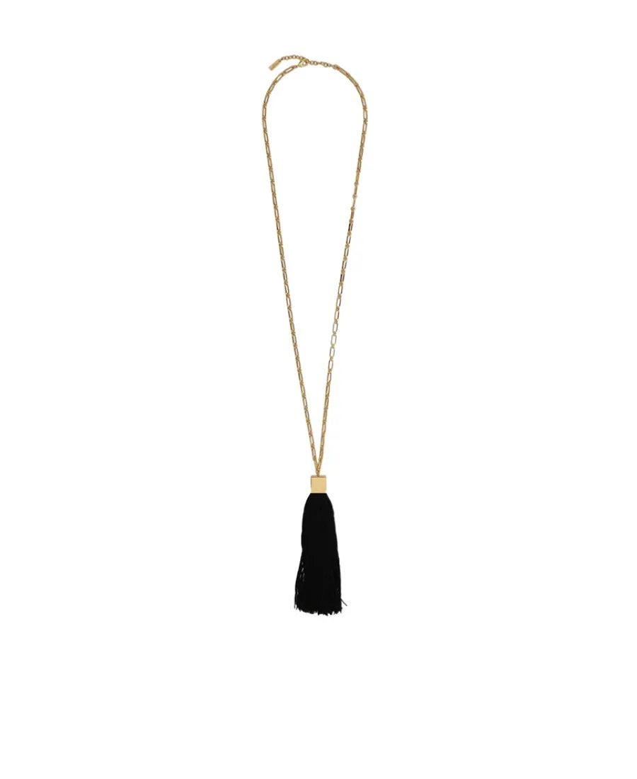 Tassel-Trim Chain-Link Necklace