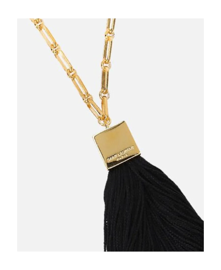 Tassel-Trim Chain-Link Necklace
