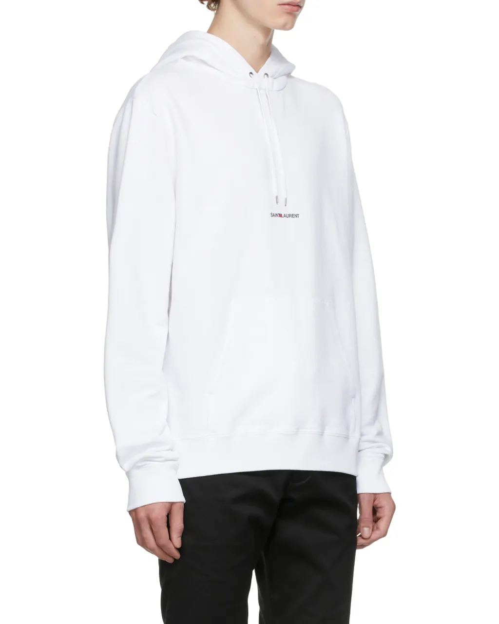 Saint Laurent Logo Printed Drawstring Hoodie