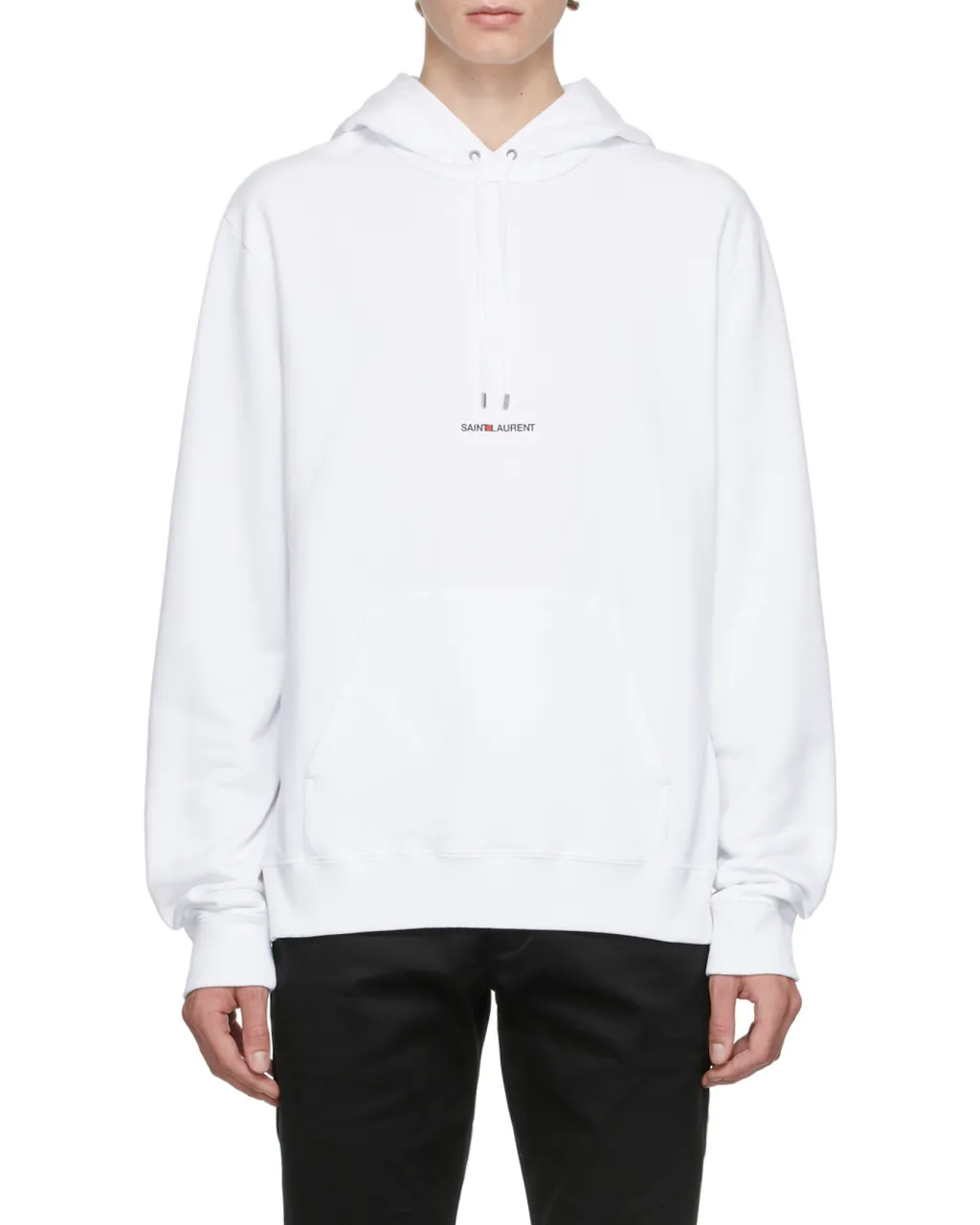 Saint Laurent Logo Printed Drawstring Hoodie
