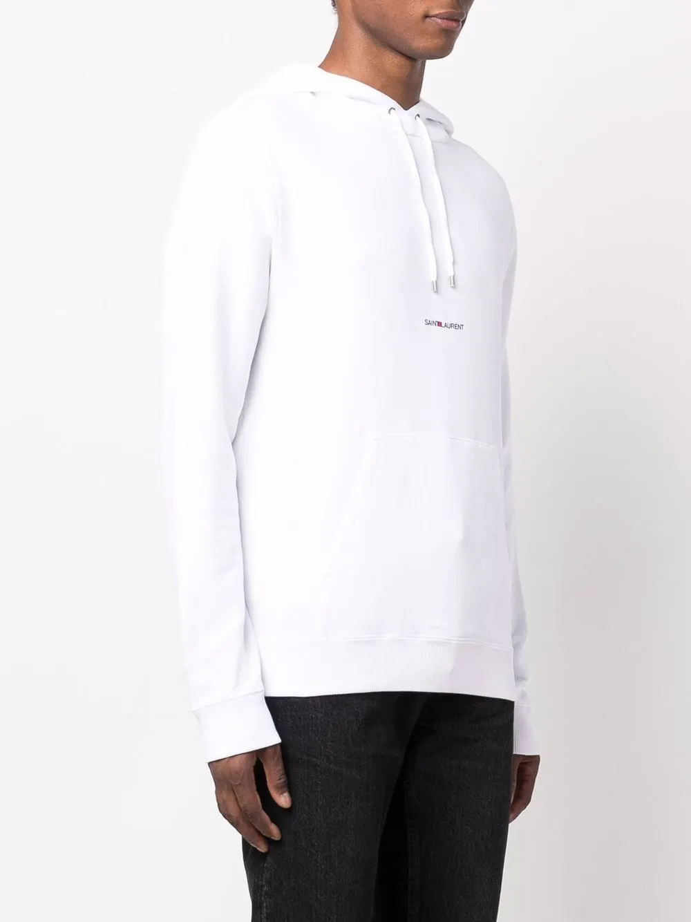 Saint Laurent Logo Printed Drawstring Hoodie