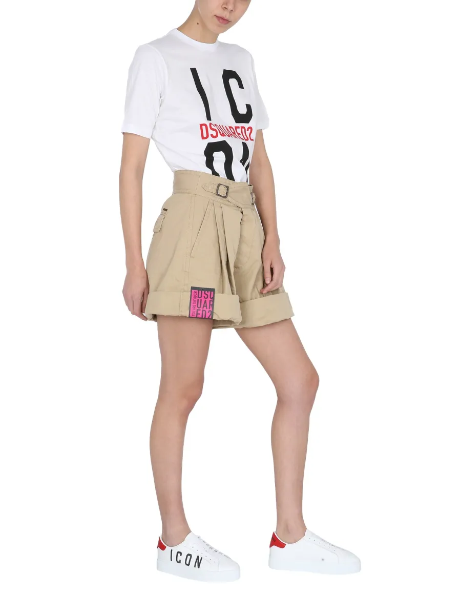Dsquared2 High-Rise Wide Leg Shorts