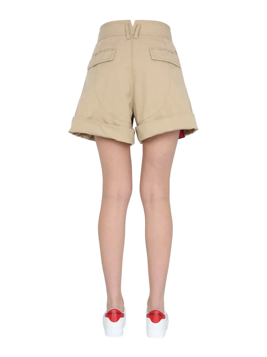 Dsquared2 High-Rise Wide Leg Shorts
