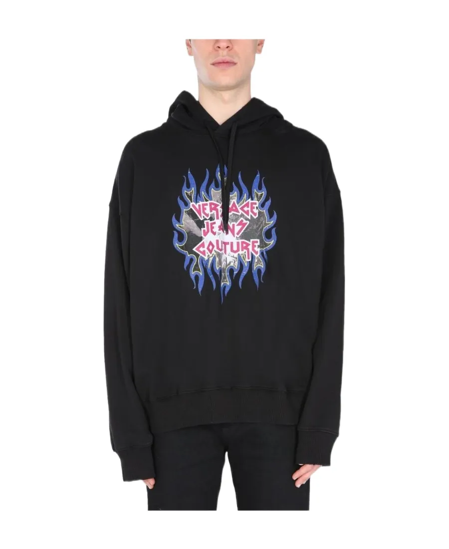 Versace Jeans Couture Logo Printed Drawstring Hoodie