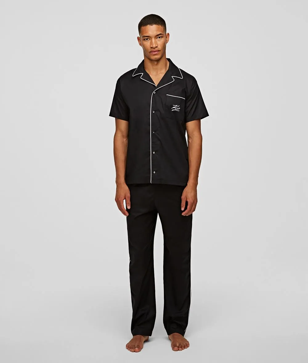 Short-Sleeved Piping Pajamas