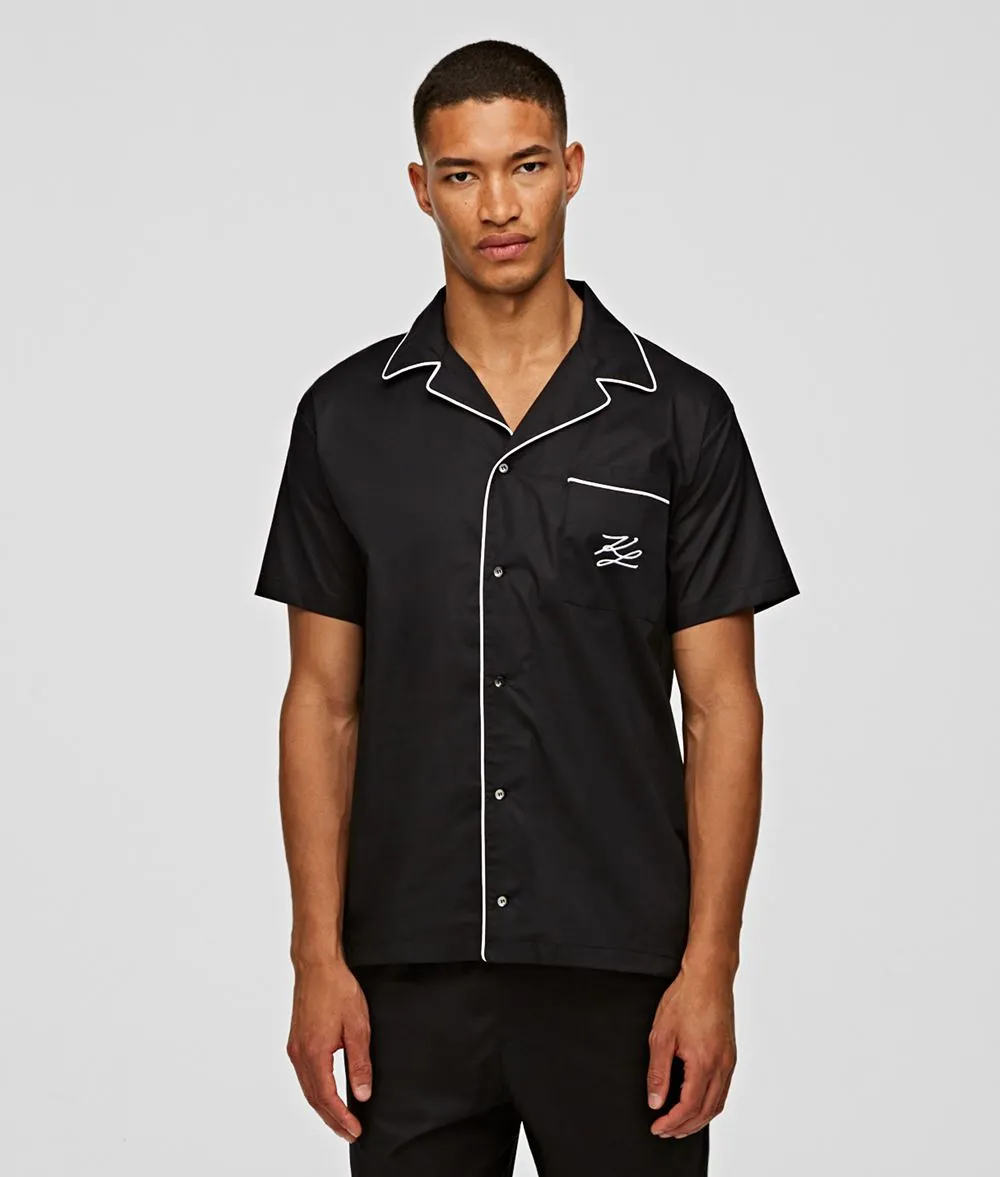 Short-Sleeved Piping Pajamas