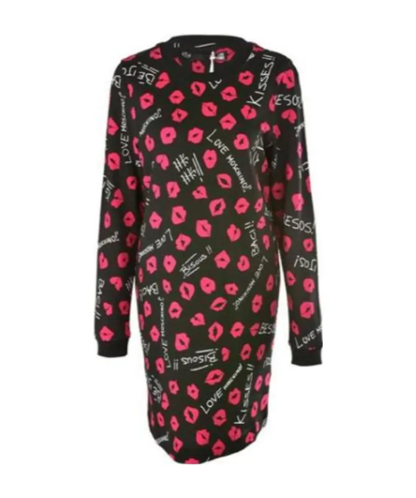 Logo Lipstick Pattern Dress