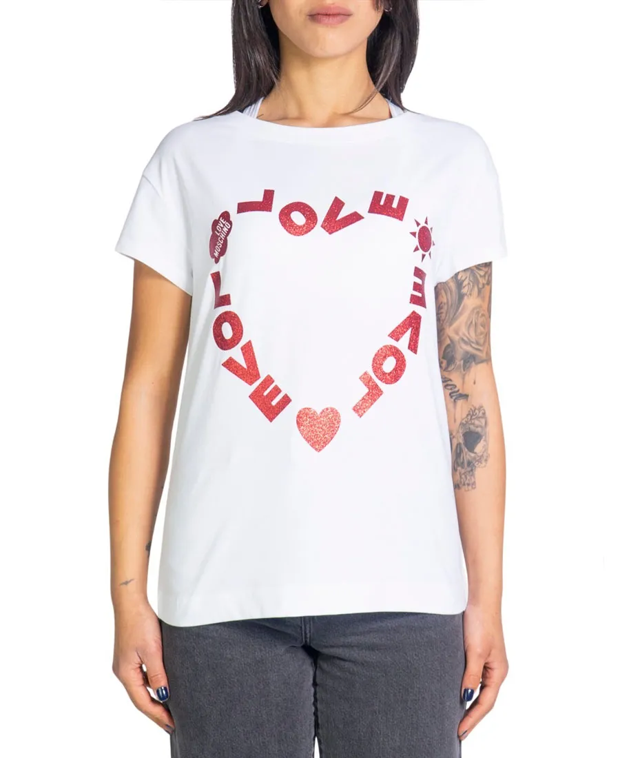 Heart-Shaped Printed T-Shirt