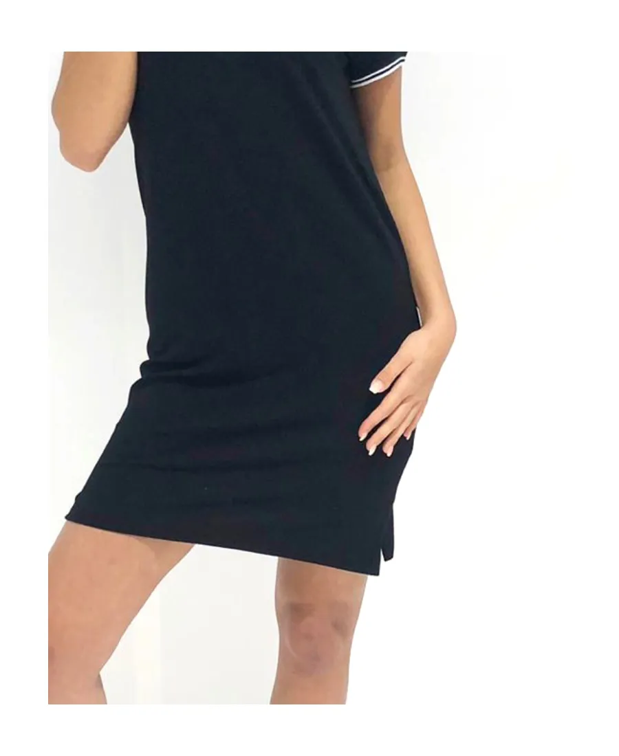 Polo Collar Short-Sleeved Dress