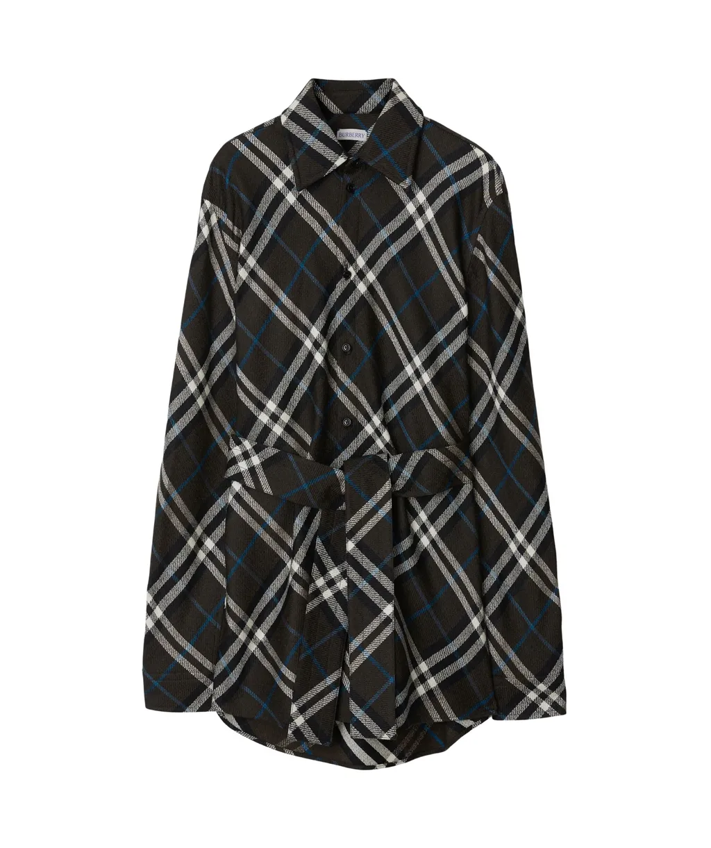 Burberry Check-Pattern Buttoned Belted Shirt