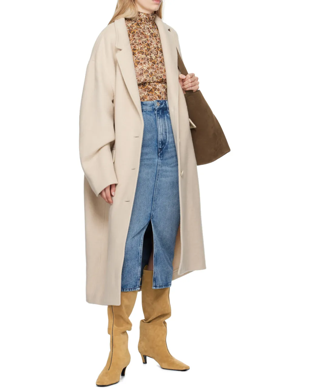 Isabel Marant High-Waist Front Slit Skirt