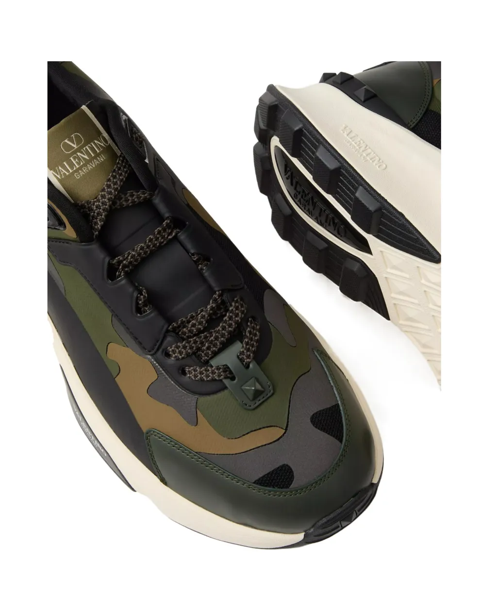 Valentino	Garavani Rockstud Lace-Up Sneakers