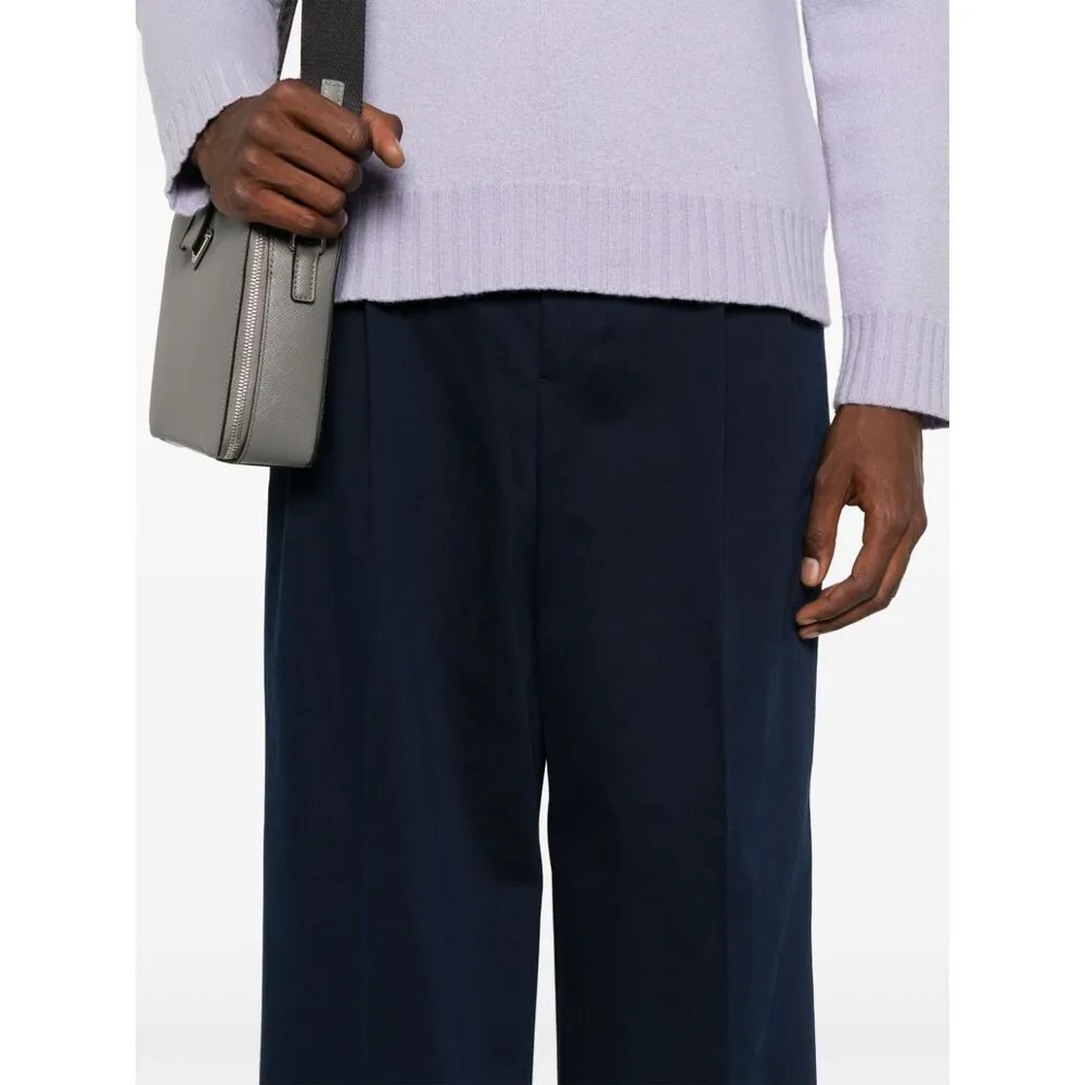 Ami Pleated Straight Leg Trousers