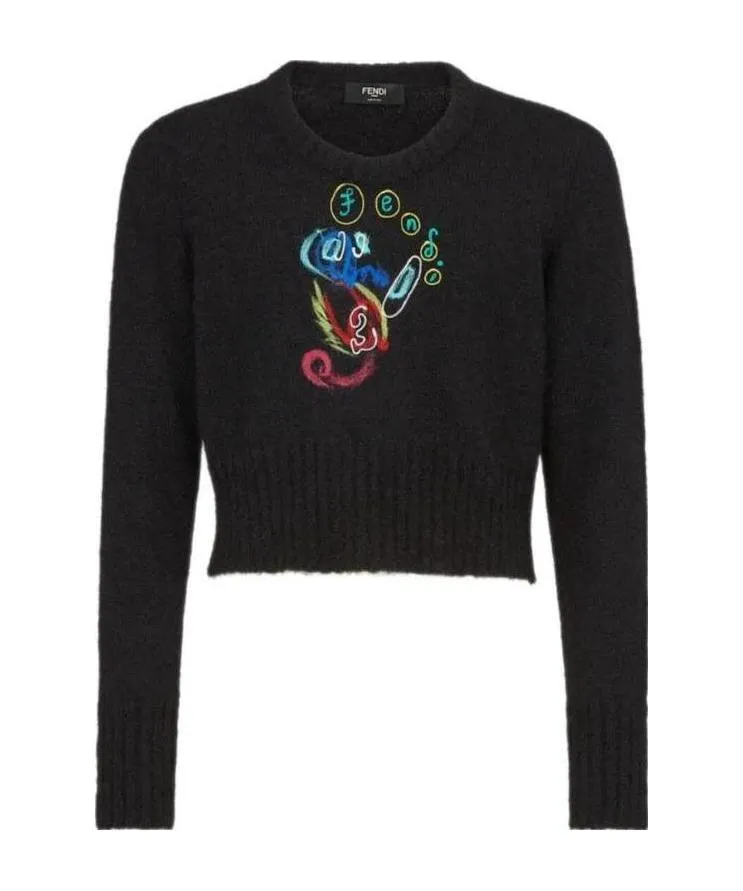 Fendi X Noel Fielding Abstract Intarsia Knit Jumper