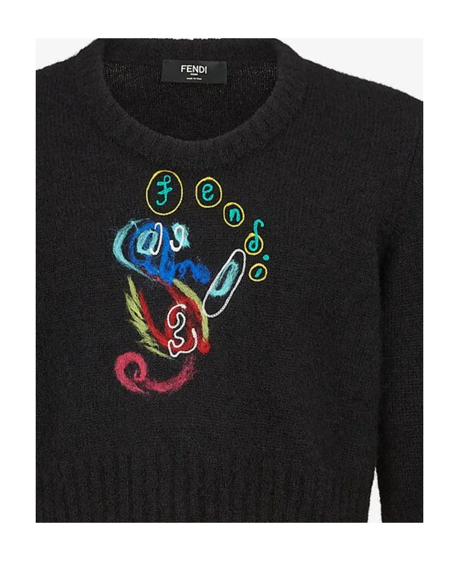Fendi X Noel Fielding Abstract Intarsia Knit Jumper