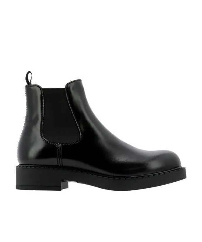 Brushed Leather Chelsea Boots