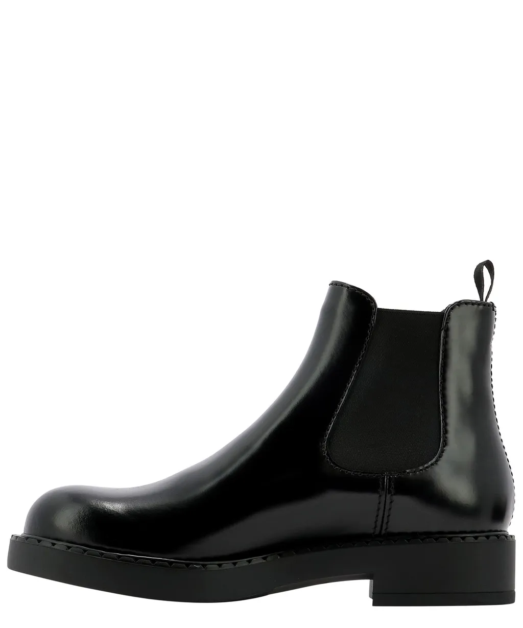 Brushed Leather Chelsea Boots