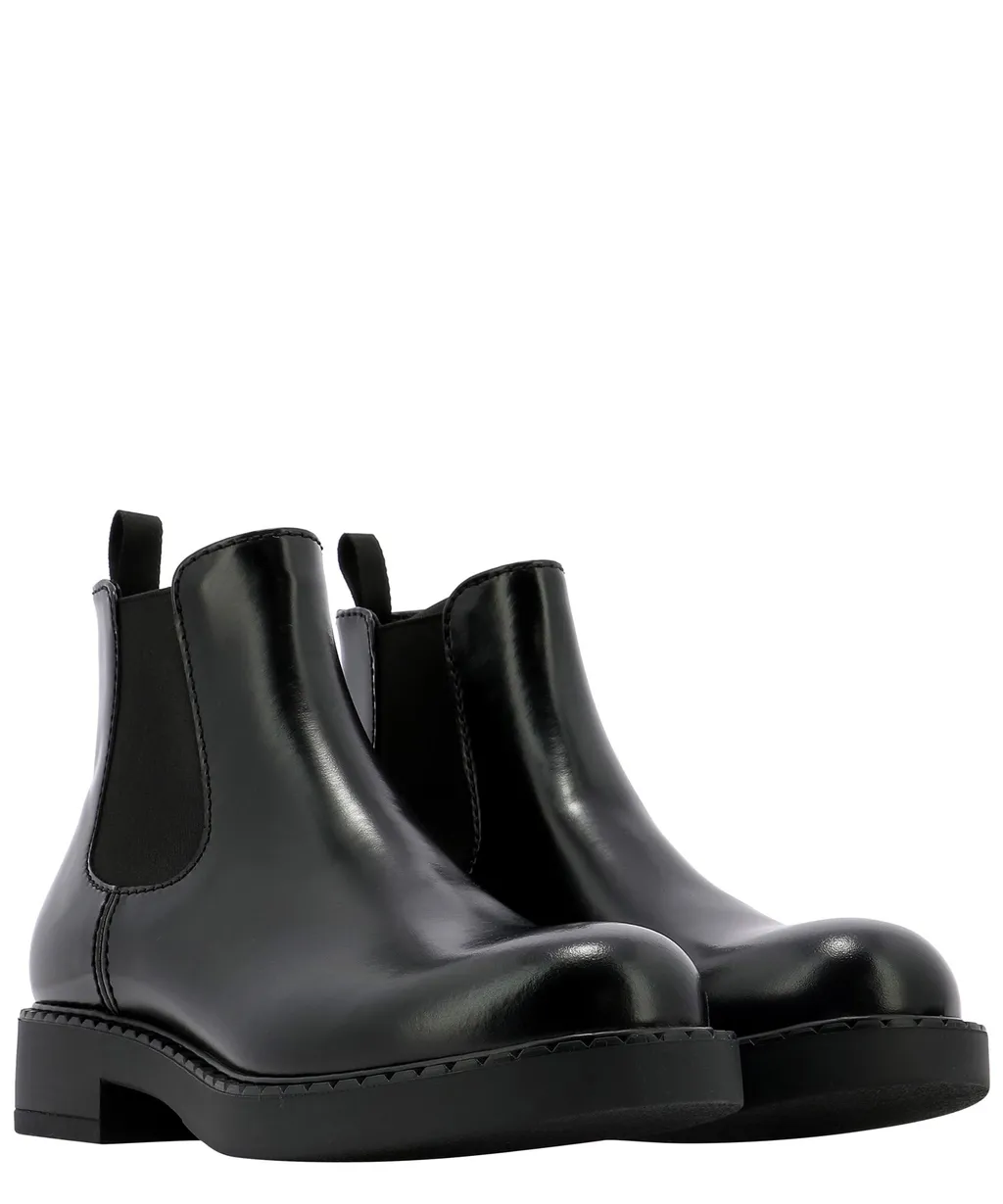 Brushed Leather Chelsea Boots