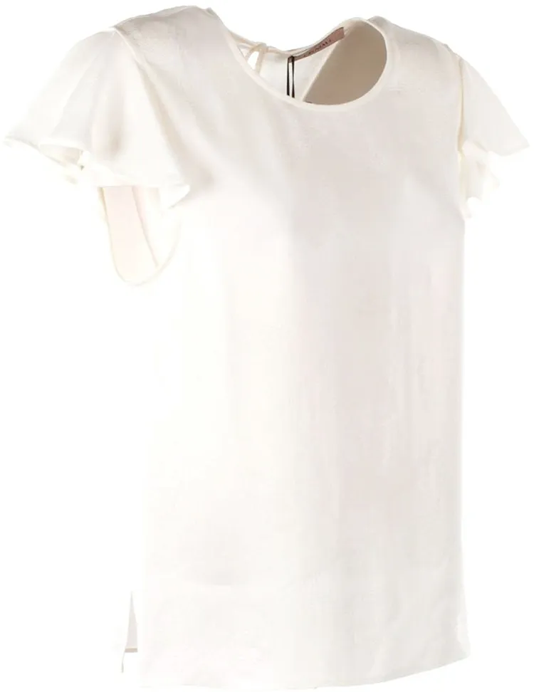 Round-Necked Lotus Leaf Edge T-Shirt