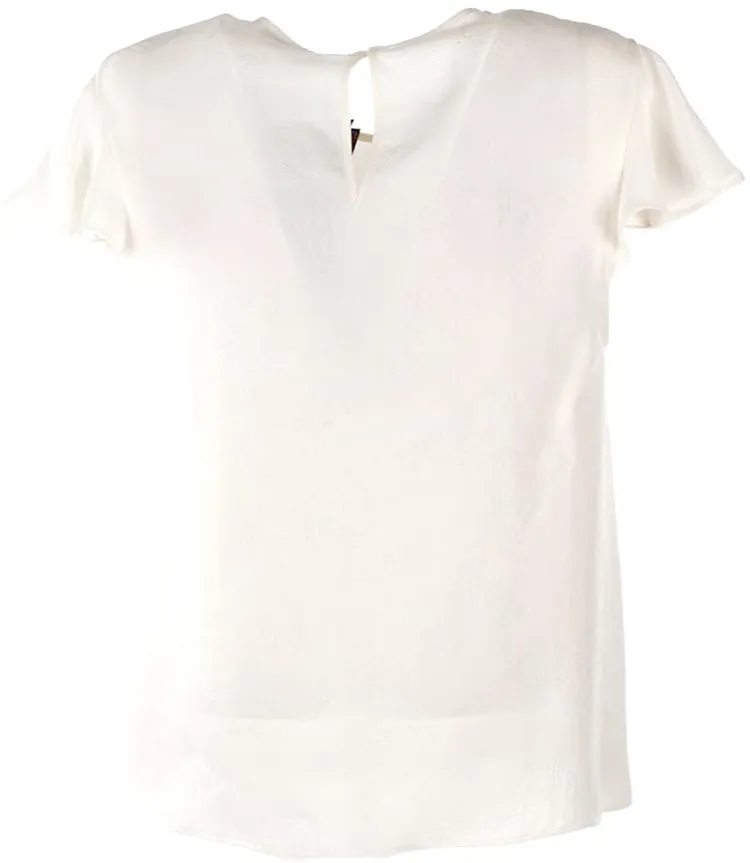 Round-Necked Lotus Leaf Edge T-Shirt