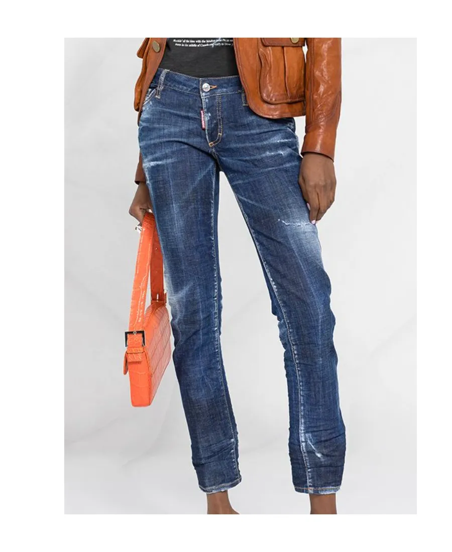 Distressed-Effect Cropped Skinny Jeans