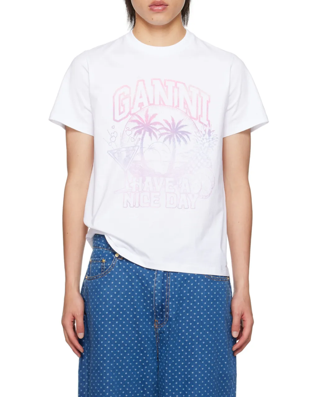 Ganni Graphic Printed Crewneck T-Shirt