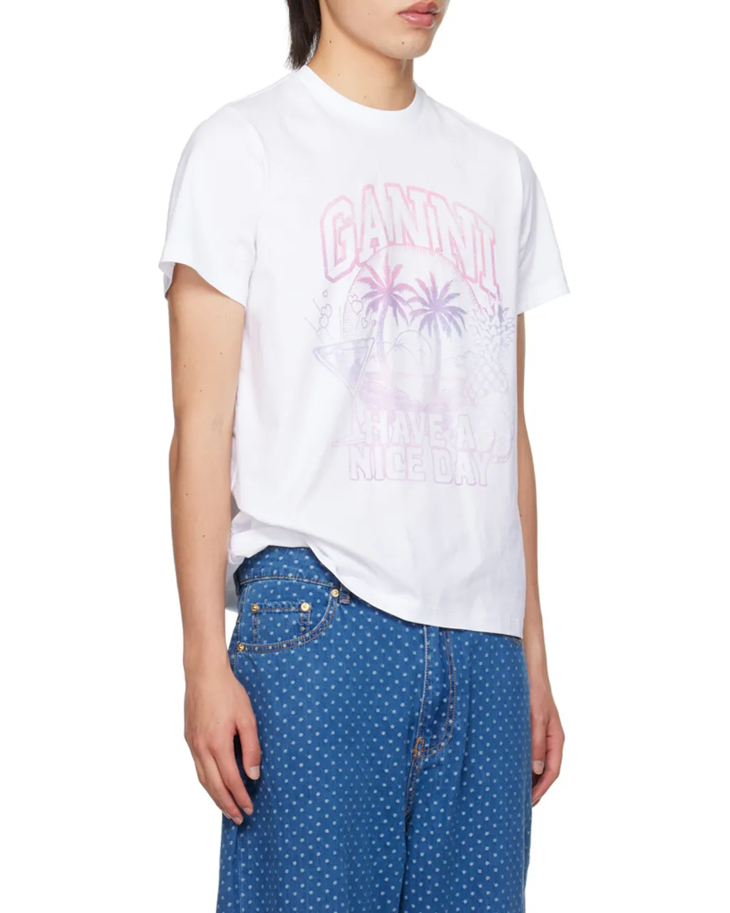 Ganni Graphic Printed Crewneck T-Shirt