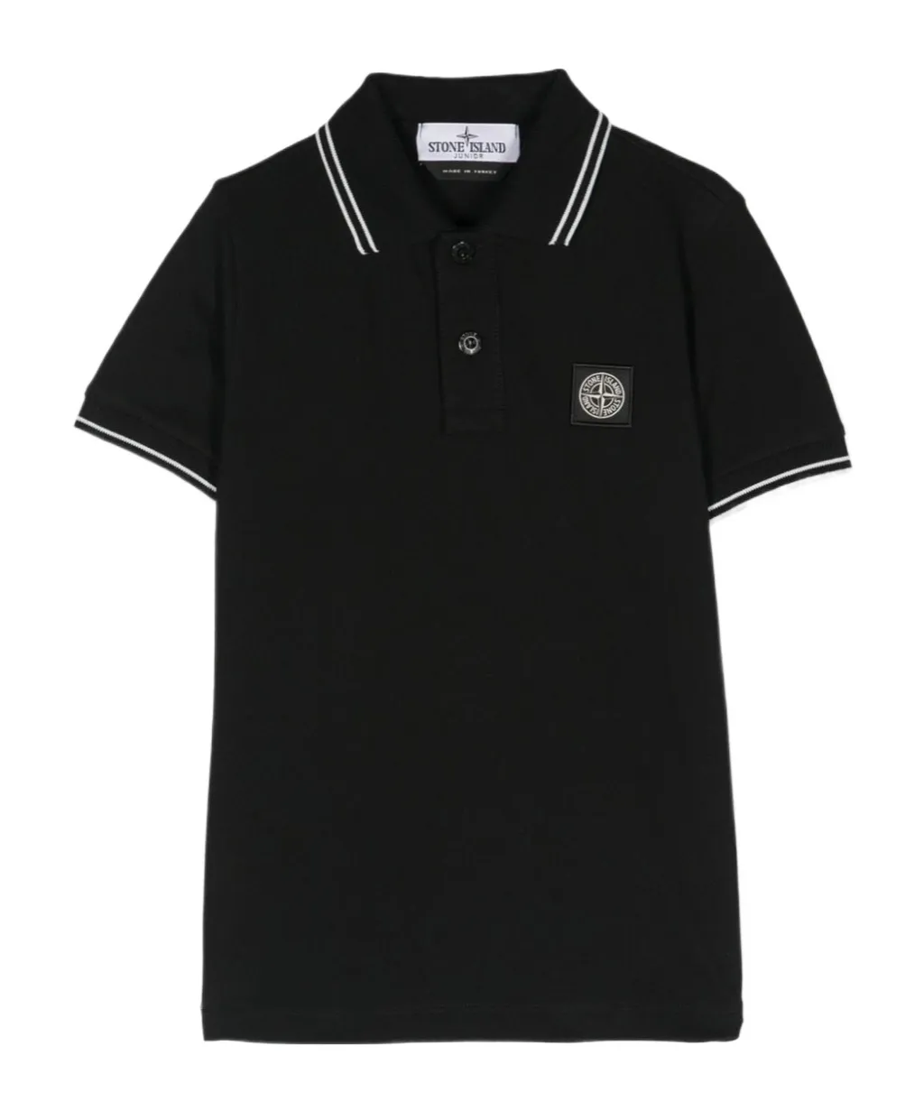 Stone Island Junior Compass Patch Short-Sleeved Polo Shirt