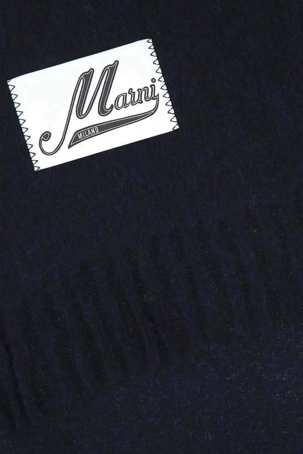 Marni Logo Patch Fringed Scarf