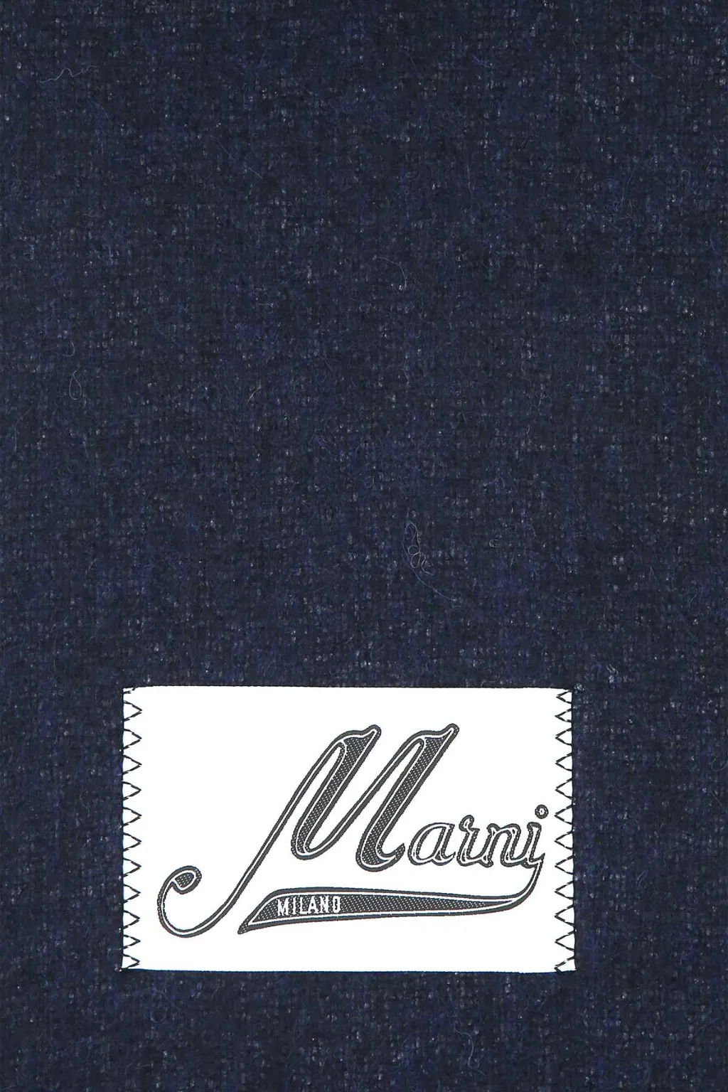 Marni Logo Patch Fringed Scarf