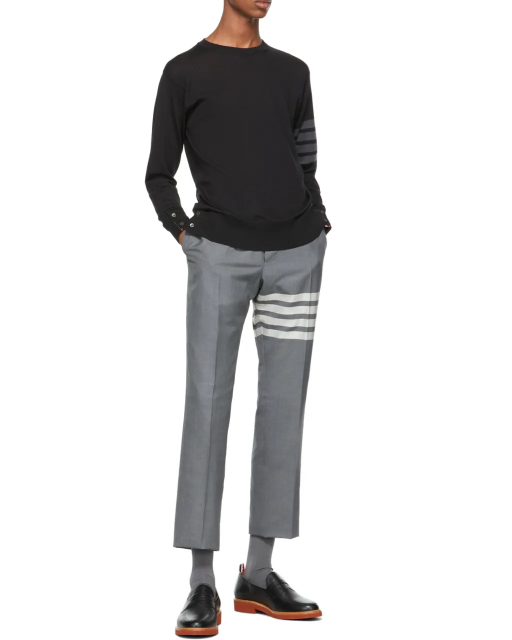 Thom Browne 4-Bar Crewneck Jumper