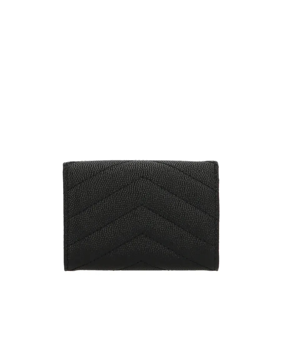 Saint Laurent Cassandre Logo Plaque Quilted Wallet