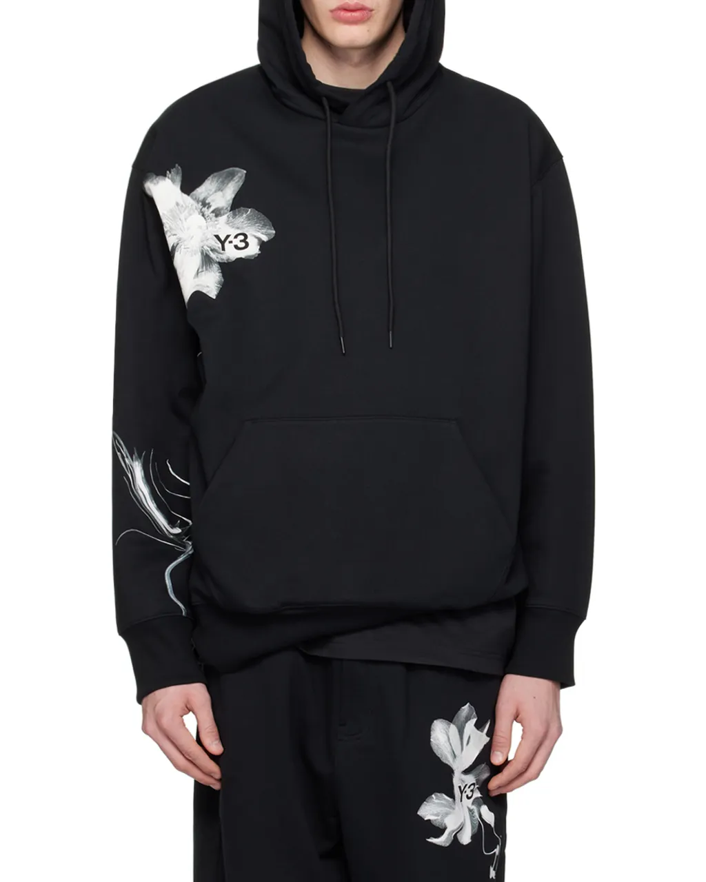 Y-3 Logo Printed Drawstring Hoodie