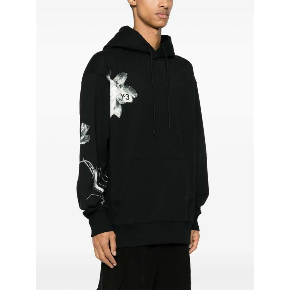 Y-3 Logo Printed Drawstring Hoodie
