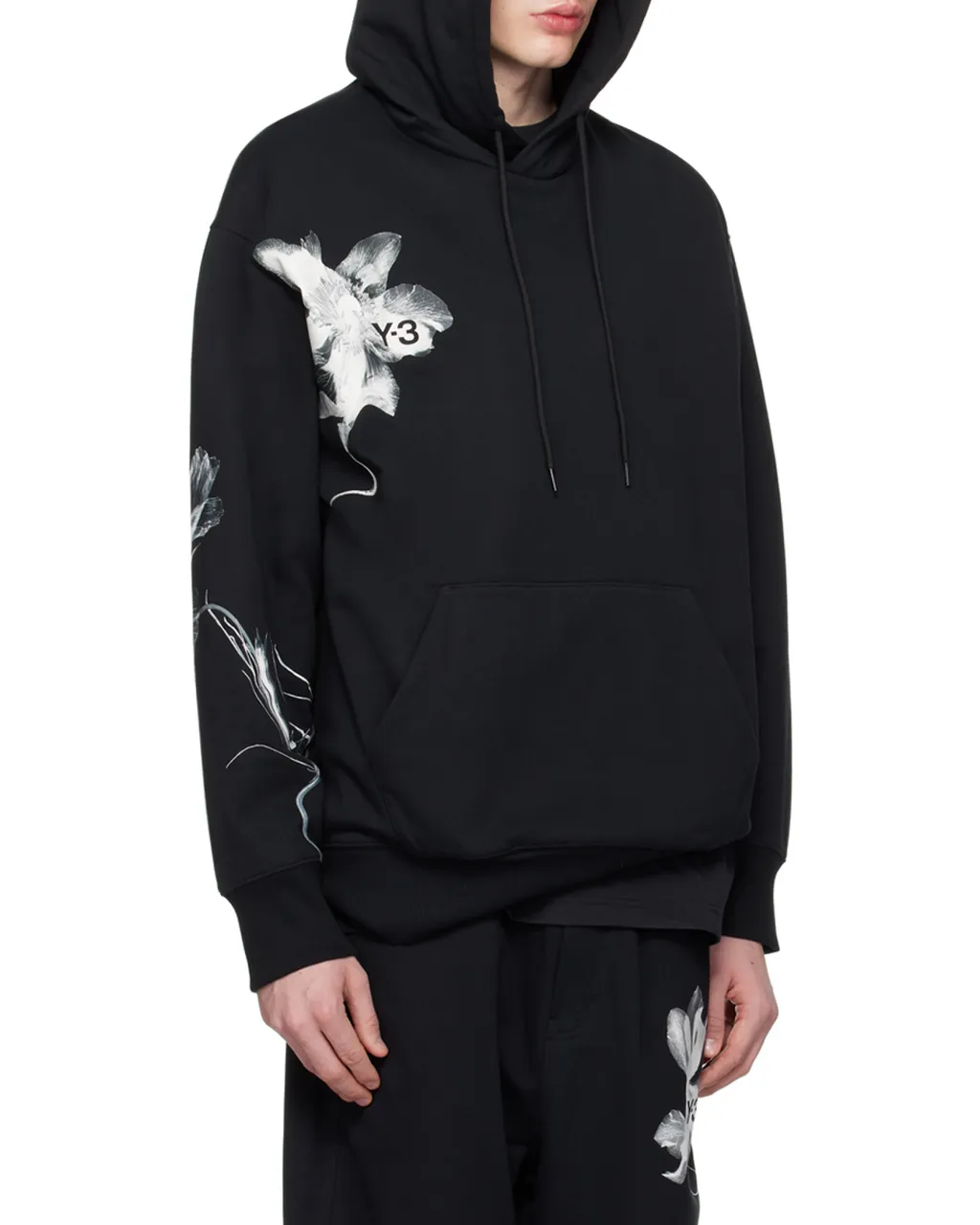 Y-3 Logo Printed Drawstring Hoodie