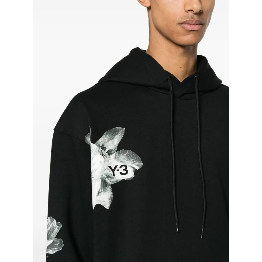 Y-3 Logo Printed Drawstring Hoodie