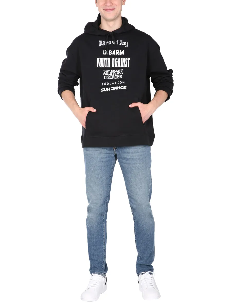 Raf Simons Slogan Patches Hoodie