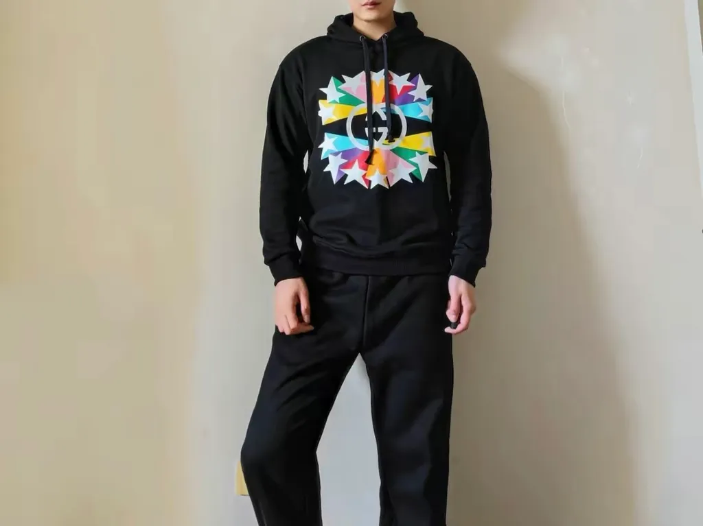 Gucci Interlocking G Star Burst Print Hoodie