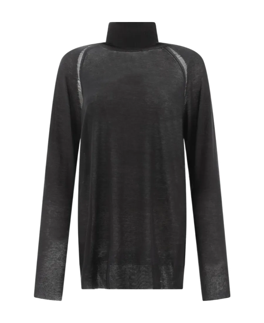 Ann Demeulemeester Turtleneck Distressed Jumper