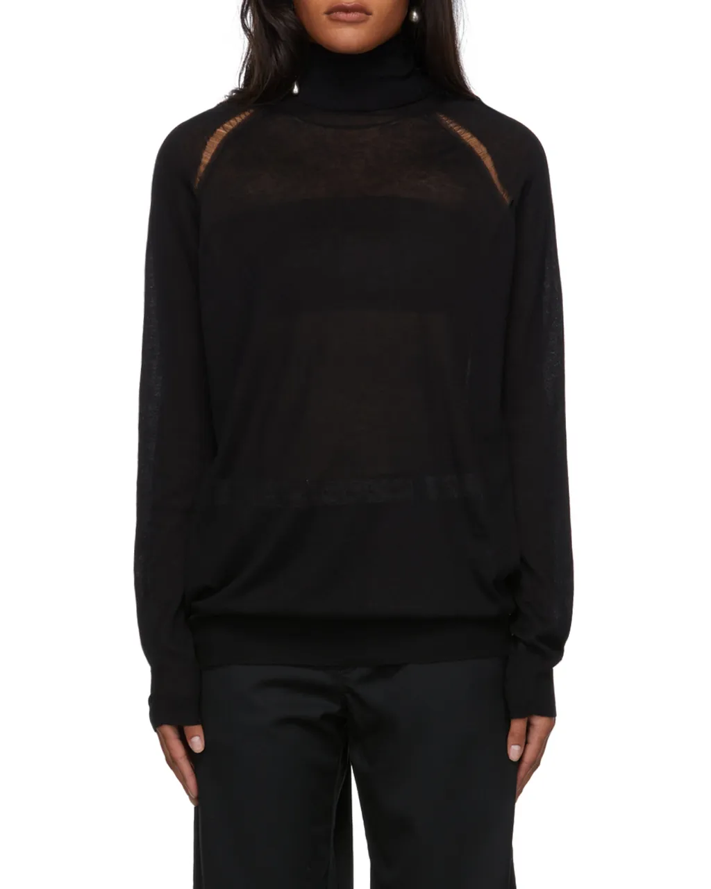 Ann Demeulemeester Turtleneck Distressed Jumper