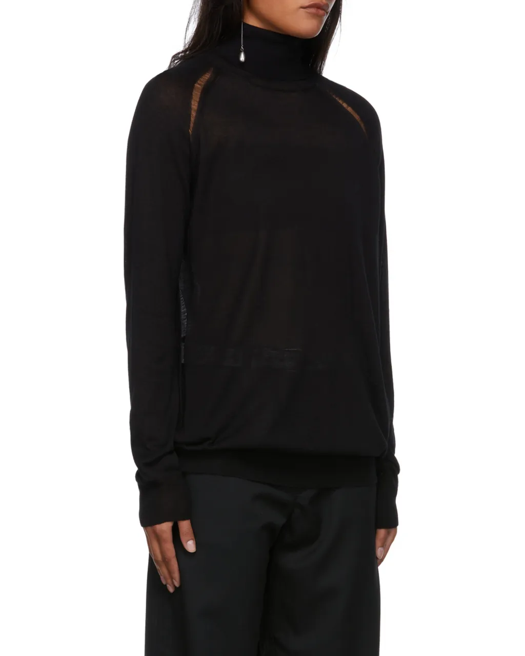 Ann Demeulemeester Turtleneck Distressed Jumper
