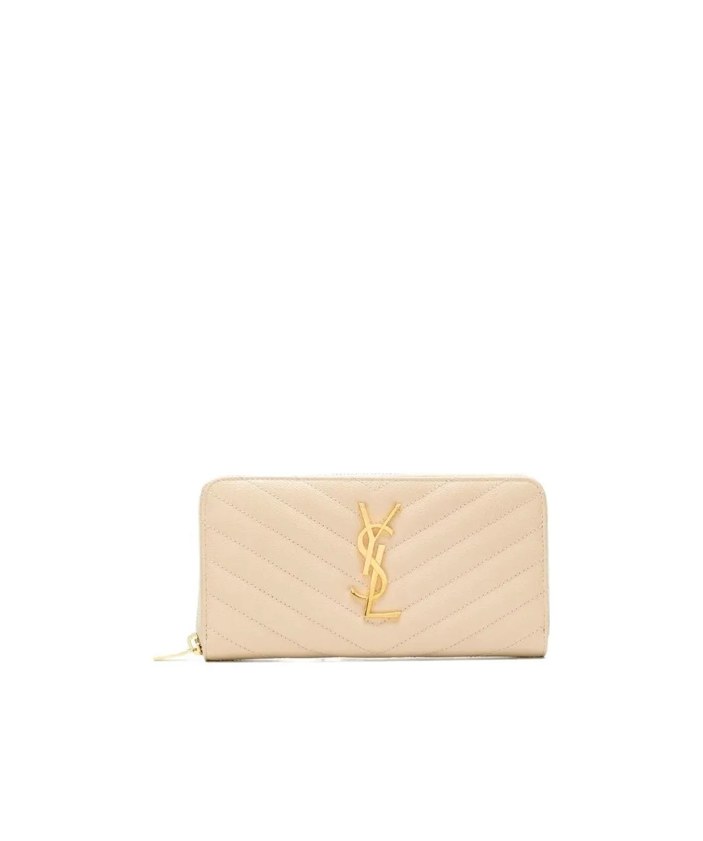 Monogram Zip Around Wallet In Grain De Poudre Embossed Leather