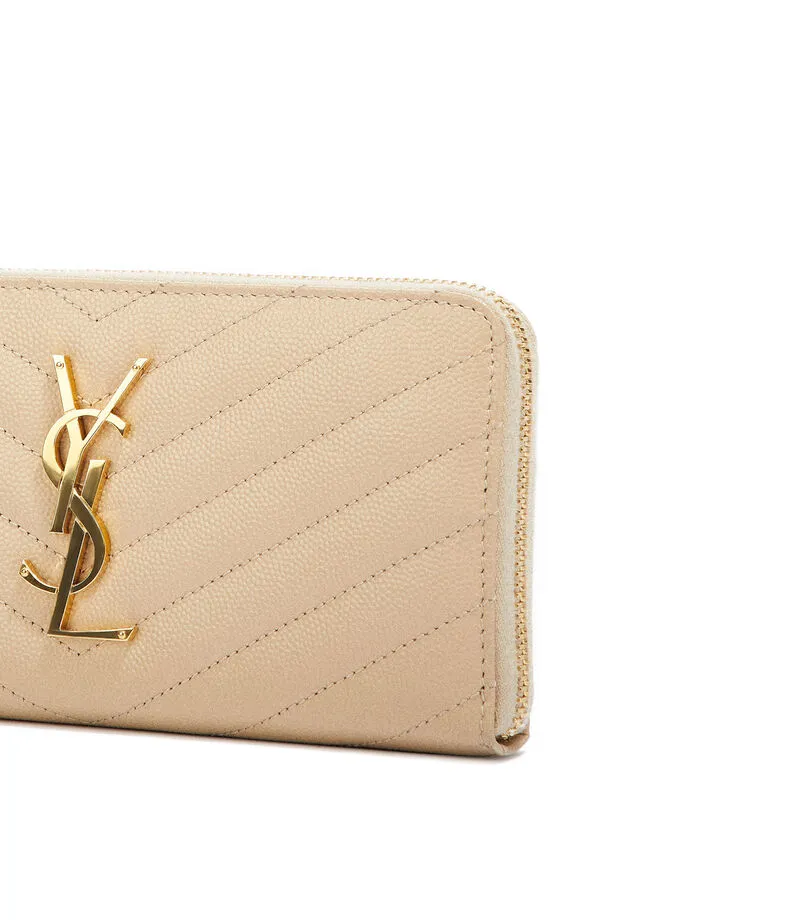 Monogram Zip Around Wallet In Grain De Poudre Embossed Leather