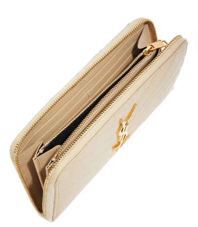 Monogram Zip Around Wallet In Grain De Poudre Embossed Leather