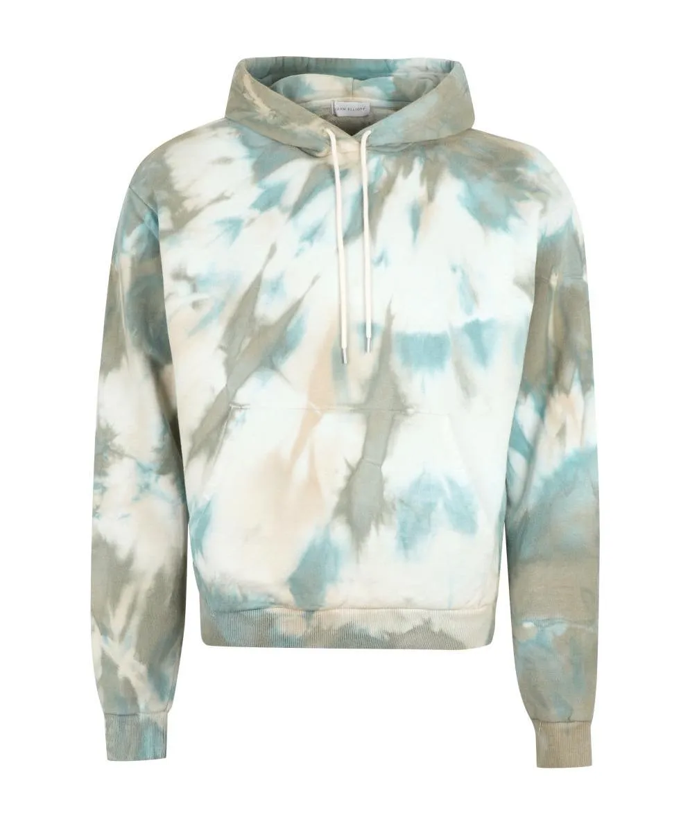 Tie-Dye Effect Drawstring Hooded Sweatshirt
