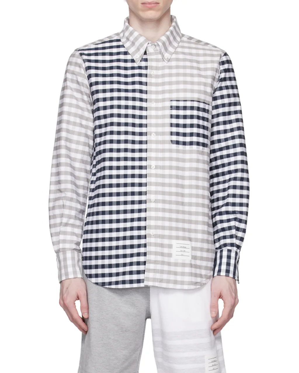 Panelled Gingham Cotton Shirt