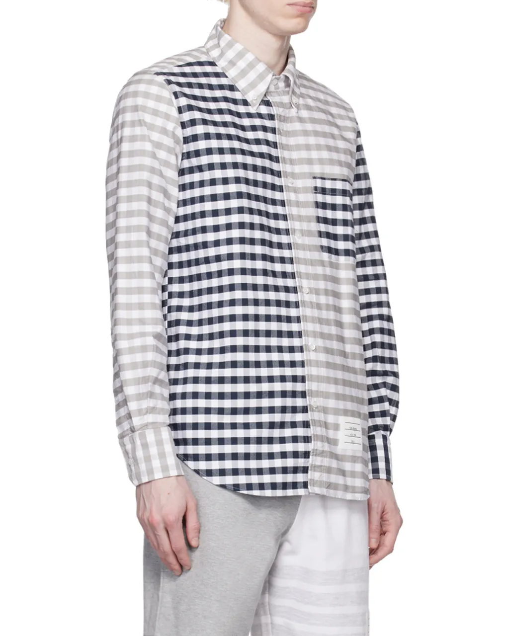 Panelled Gingham Cotton Shirt